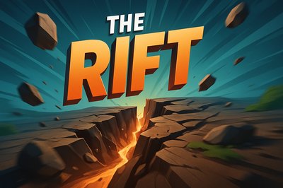 Dynamic and Engaging Visual of a Rift with Bold Text