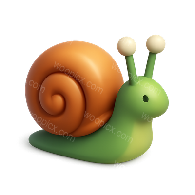Colorful 3D Snail Icon with Isometric View