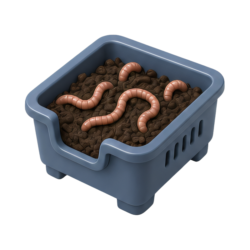 Compact worm bin tray