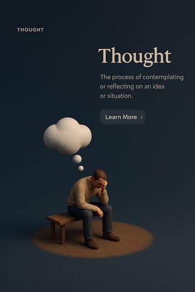 3D Scene Depicting Contemplation and Thought Process