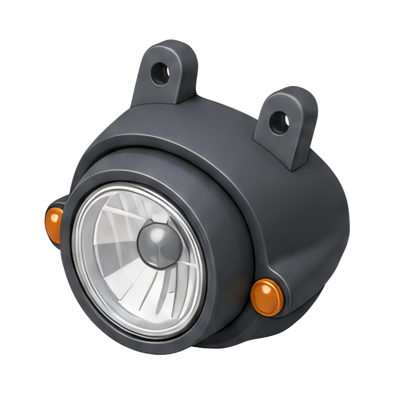 close-up of scooter headlight