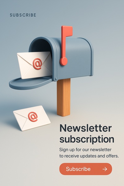 Detailed 3D Illustration of a Mailbox for Newsletter Subscription