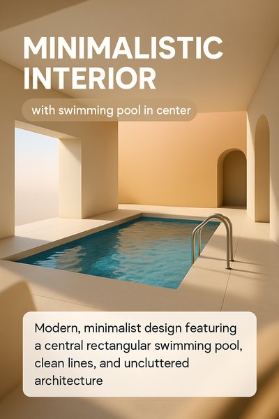 Modern Minimalistic Interior with Swimming Pool Design