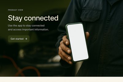 Stylish Green Phone Held by Mechanic in Professional Setting