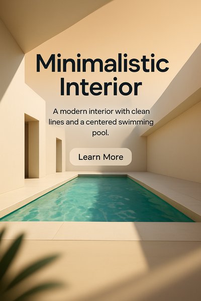 Modern Minimalistic Interior with Swimming Pool Design