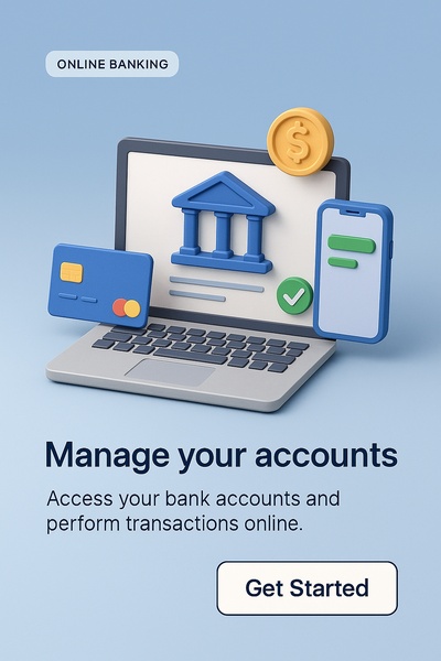 Detailed 3D Illustration of Online Banking Concepts