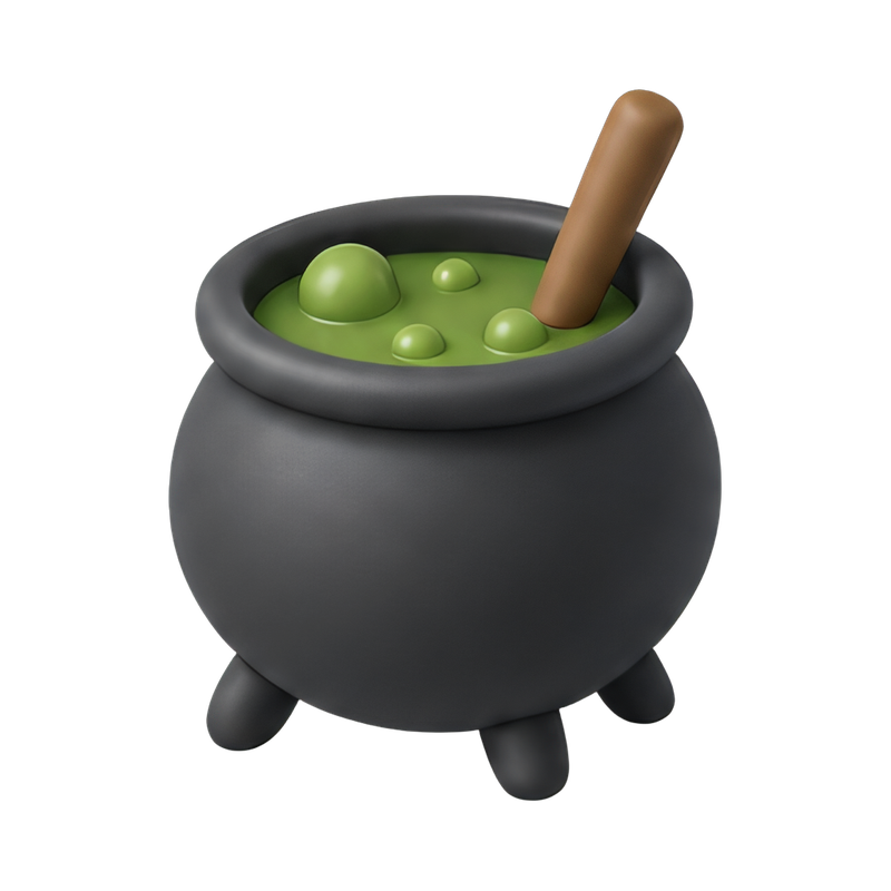 stirring a witch's cauldron