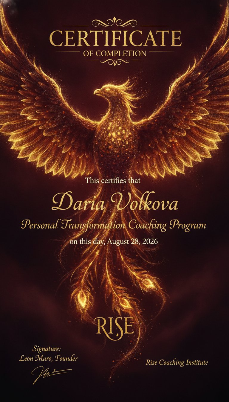 Elegant certificate of completion