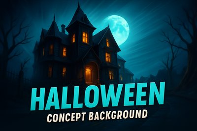 Creepy Halloween House Under Moonlight