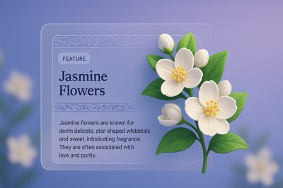 Beautiful Watercolor Jasmine Flowers with Green Leaves