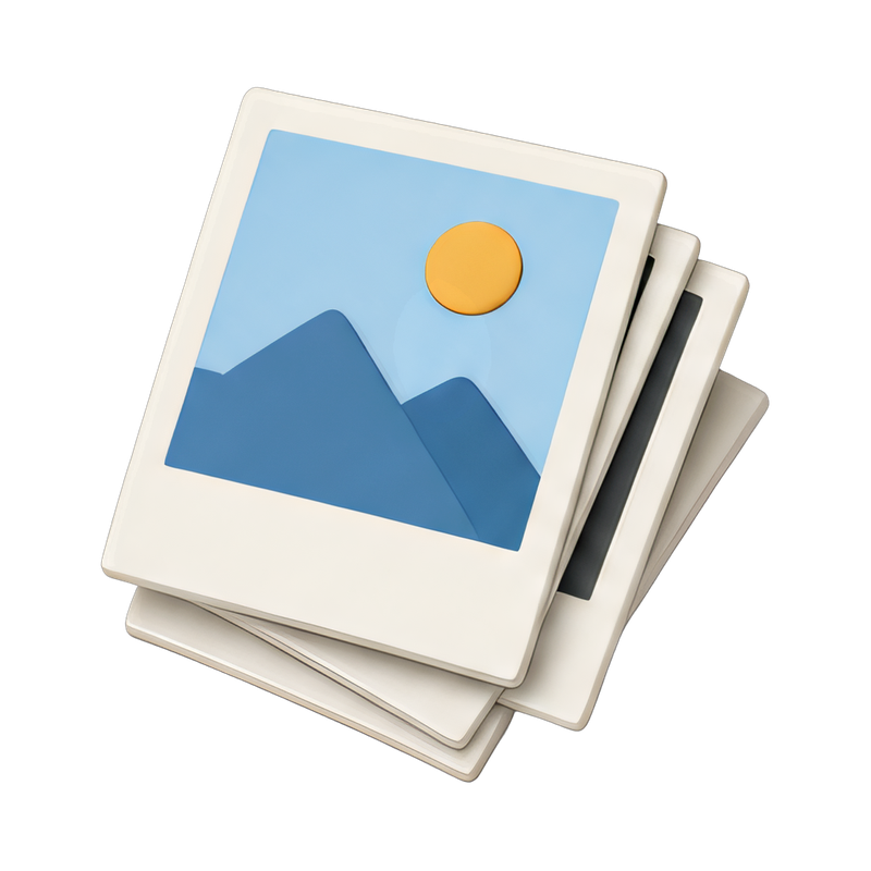 vintage polaroid photo stack