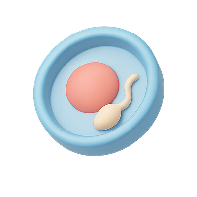 Stylized Illustration of Sperm and Egg Cell Concept