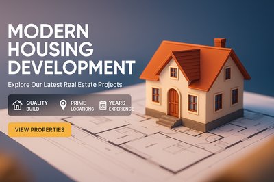 3D Small House Model on Architectural Floorplan