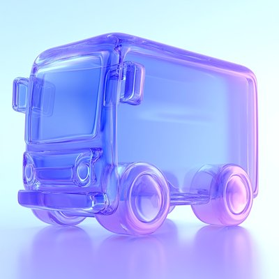 Stylized Glass Truck Model in Gradient Colors