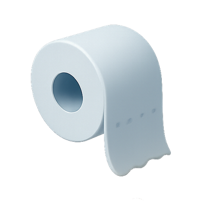 Minimalist Illustration of a Toilet Paper Roll