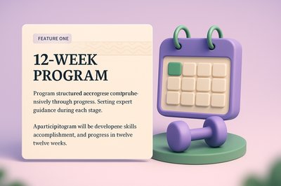 3D Illustration of a 12-Week Program Concept