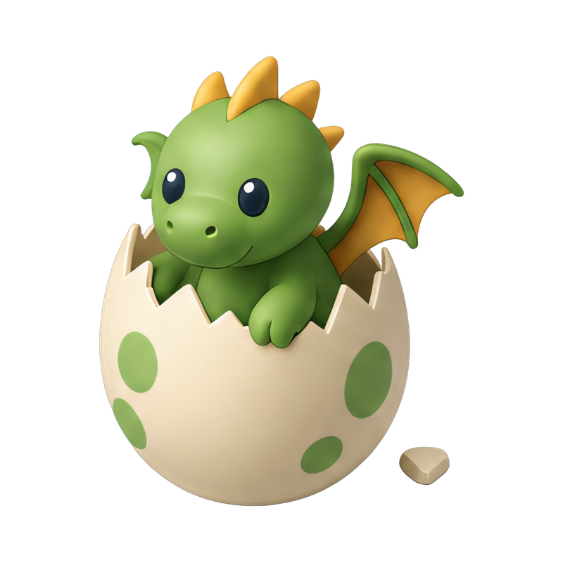 cute baby dragon hatching