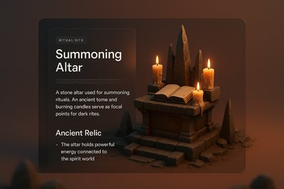 Enchanting Summoning Altar with Candles and Ancient Tome