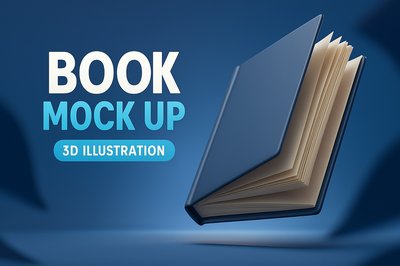 Dynamic 3D Book Mockup with Engaging Design Elements