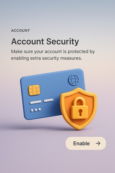 Detailed 3D Illustration of Account Security Concepts