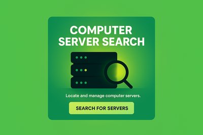 Computer Server Search Graphic for IT Management