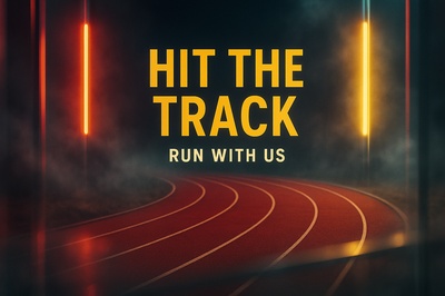 Neon Lights on a Running Track - Promotional Graphic Design
