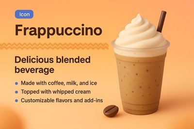 Frappuccino Landing Page Design with Features Description
