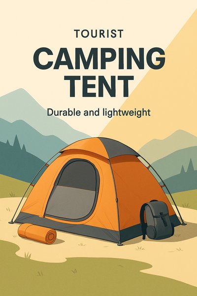 Durable and Lightweight Tourist Camping Tent Advertisement