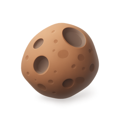 3D Rendered Brown Icon with Holes and Textures