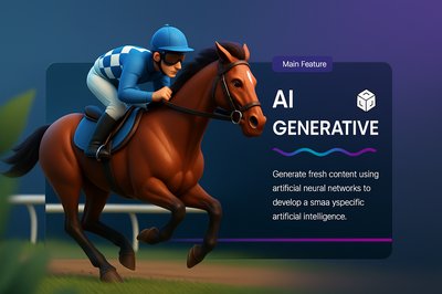 Stunning 3D Horse Racing Illustration with AI Generative Features