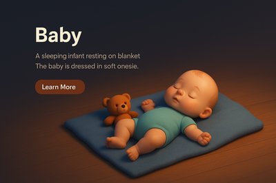Realistic 3D Baby Scene with Soft Colors and Cozy Atmosphere