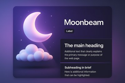 Moonbeam Web Design Featuring 3D Illustration