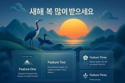 Lunar New Year Sunrise Vector Illustration with Features
