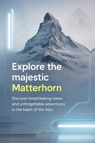 Promotional Travel Graphic Featuring the Matterhorn