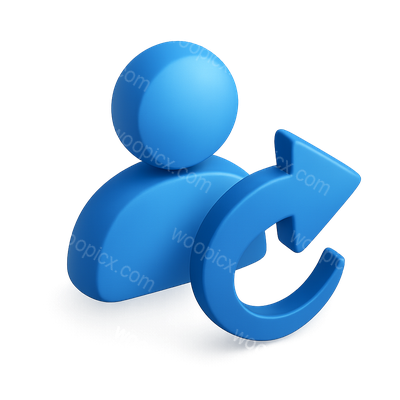 Stylish 3D User Return Arrow Icon Design