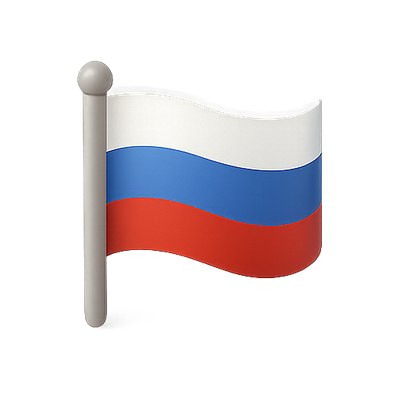 Illustration of the Russian Flag in a 3D Style