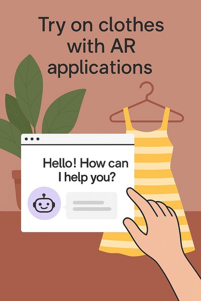 Illustrative Graphic Promoting AR Clothing Try-On Applications