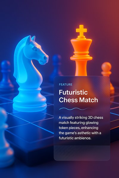 Futuristic Chess Match with Glowing Pieces and Modern Design
