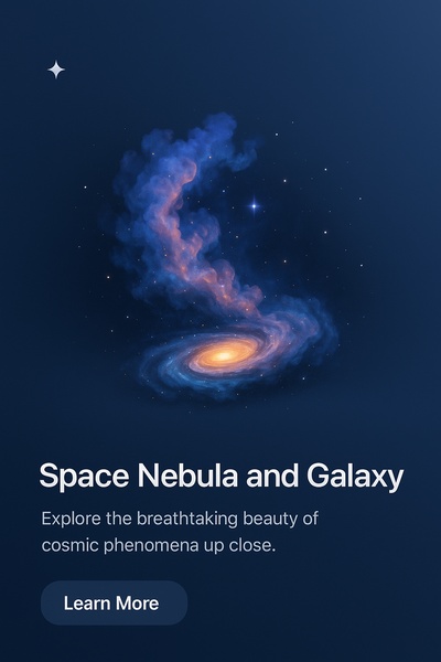 Stunning Space Nebula and Galaxy Scene in 3D
