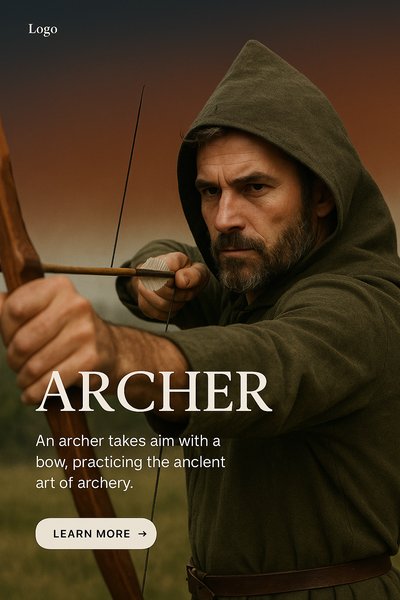 Stylish Archer: Captivating Archery Illustration for Web Design