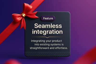 Elegant Red Ribbon and Gold Bow with Feature Block Design