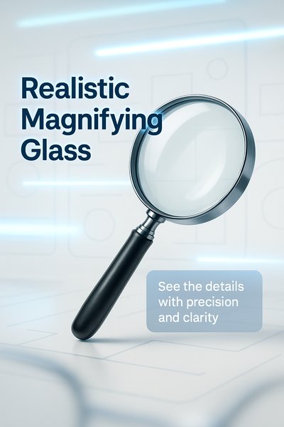 Realistic Magnifying Glass Illustration for Detail Examination