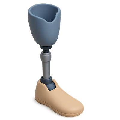 3D Prosthetic Leg Icon for Medical and Health Use