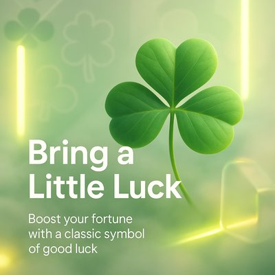Lucky Clover Illustration with Soft Lighting