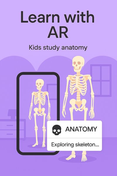Educational Augmented Reality App Graphic for Kids Learning Anatomy