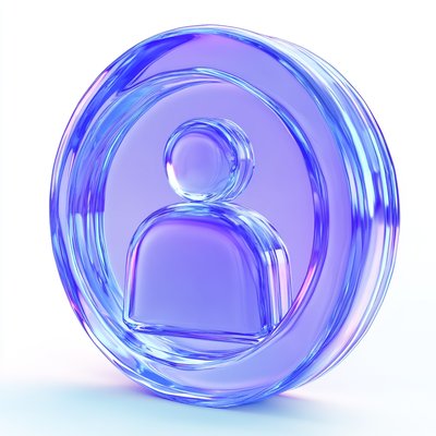Stylized User Icon with Glossy Finish