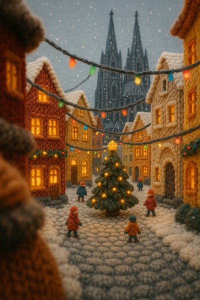Charming Winter Scene in Cologne's Old Town