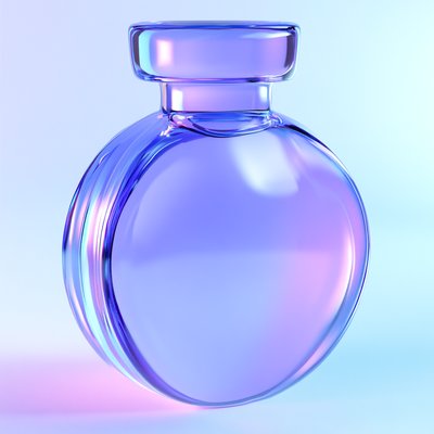Elegant Glass Perfume Bottle with Gradient Lighting