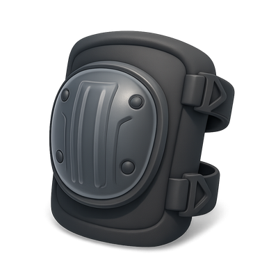 Stylish 3D Knee Pad Icon Design for Gear