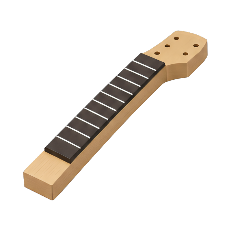 unfinished guitar neck and fretboard